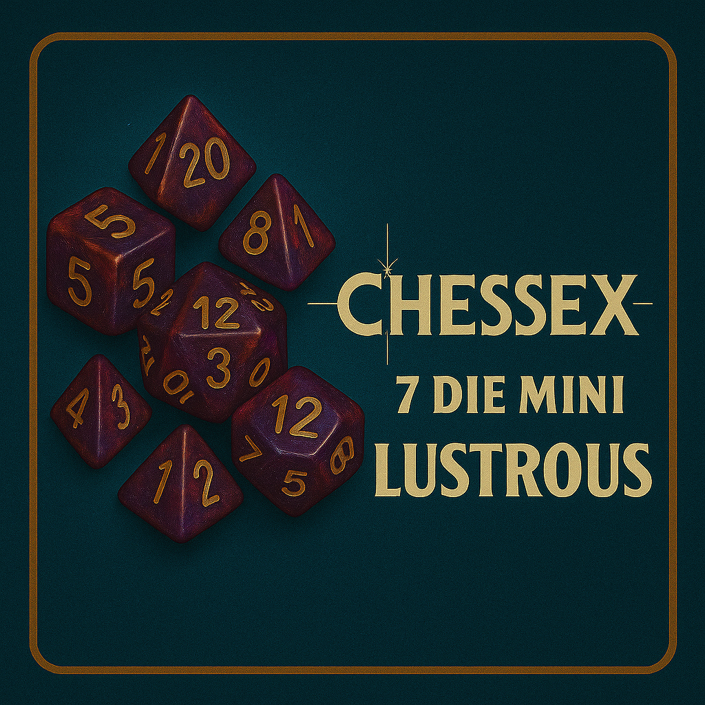 7 Die Mini Lustrous Polyhedral Chessex Dice Cube