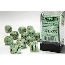 12 Count D6 Marble Chessex Dice Block