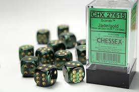 12 Count D6 Scarab Chessex Dice Block