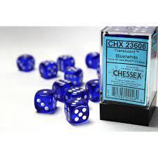 12 Count D6 Translucent  Chessex Dice Cube