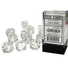 12 Count D6 Translucent  Chessex Dice Cube