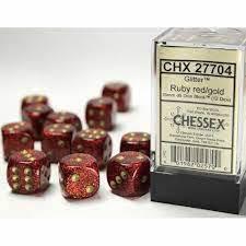 12 Count D6 Glitter Chessex Dice Cube