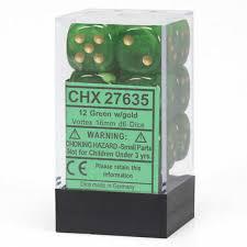 12 Count D6 Vortex Chessex Dice Block