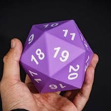 Giant Foam Dice D20 Assortment- Periwinkle/Purple/Green/Pink