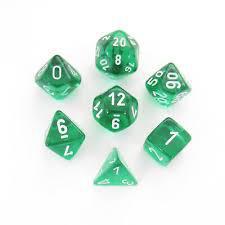 7 Die Polyhedral Translucent Chessex Dice Cube