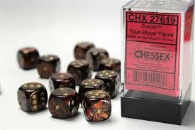 12 Count D6 Scarab Chessex Dice Block