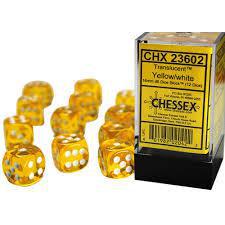 12 Count D6 Translucent  Chessex Dice Cube