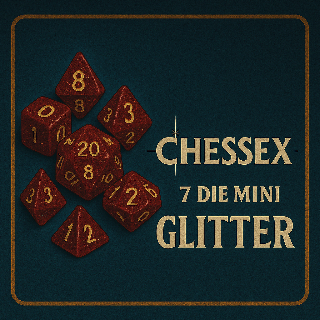 7 Die Mini Glitter Chessex Dice Sets