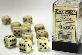 12 Count D6 Opaque Chessex Dice Cube