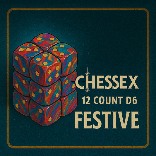 12 count D6 Festive Chessex Dice Cube