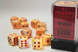 12 count D6 Festive Chessex Dice Cube