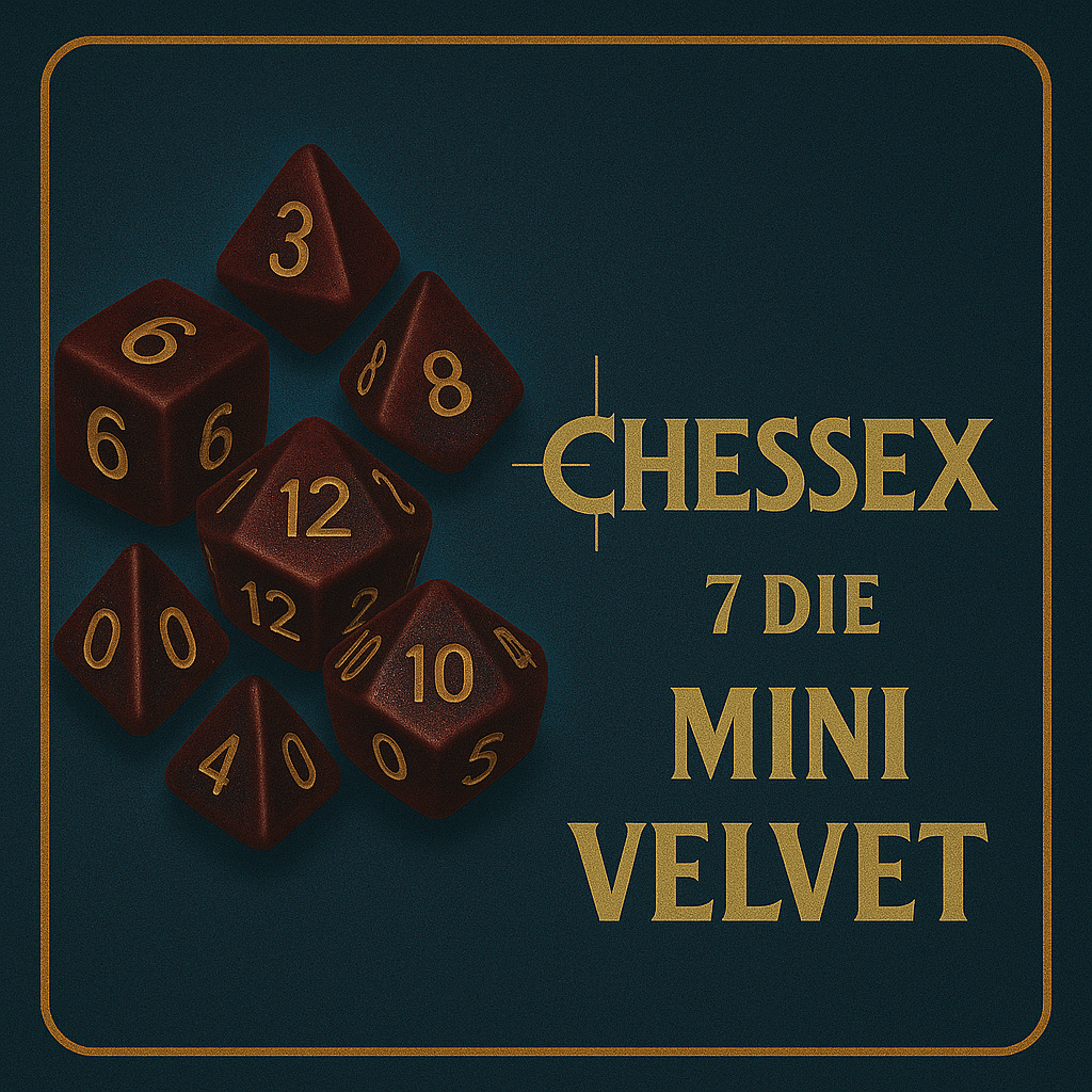 7 Die Mini Velvet Polyhedral Chessex Dice Cube