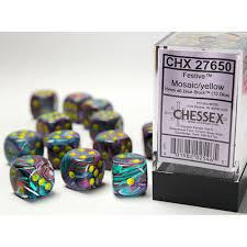 12 count D6 Festive Chessex Dice Cube