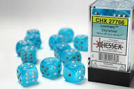 12 Count D6 Luminary Chessex Dice Set