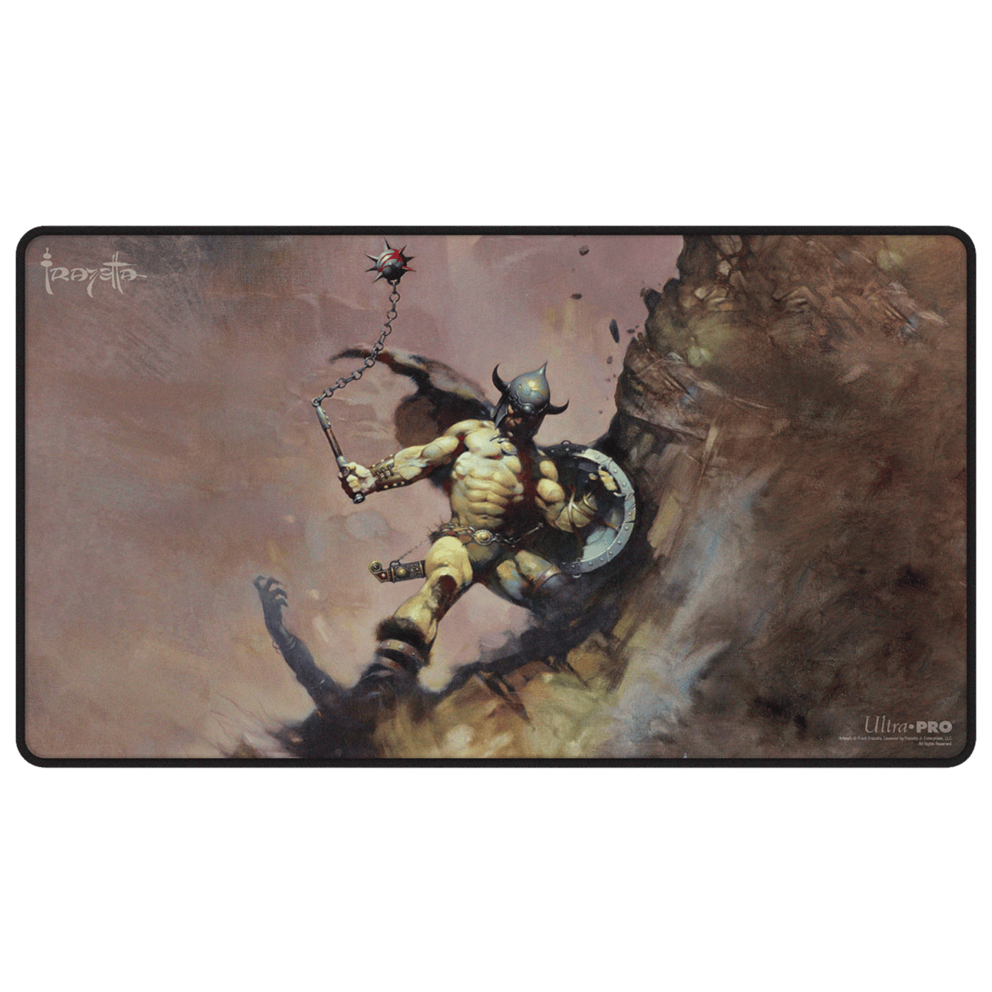 Frank Frazetta - Warrior with Ball and Chain Playmat (Black Stitched)