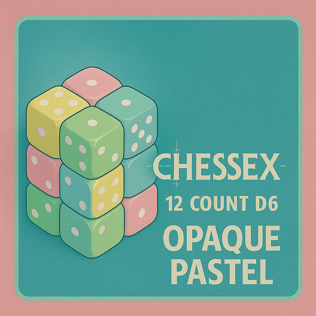 12 Count D6 Opaque Pastel Chessex Dice Cube