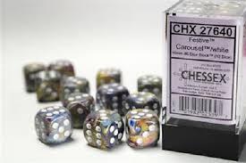 12 count D6 Festive Chessex Dice Cube