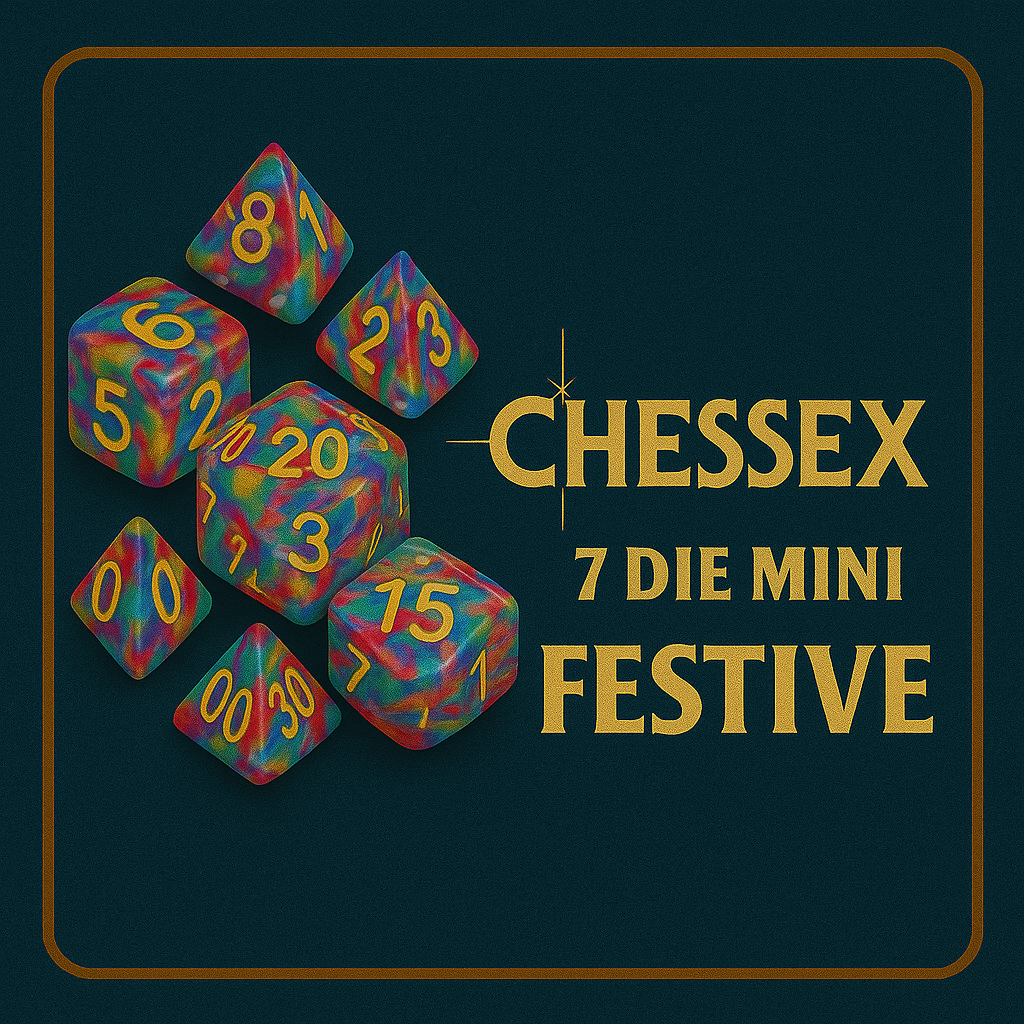 7 Die Mini Festive Chessex Dice Cube