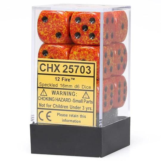 12 Count D6 Speckled Chessex Dice Cube