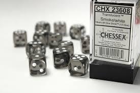 12 Count D6 Translucent  Chessex Dice Cube