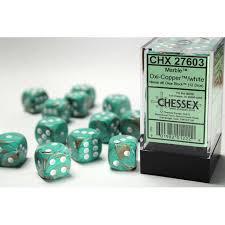 12 Count D6 Marble Chessex Dice Block