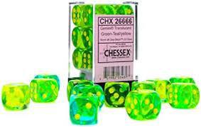 12 Count D6 Translucent Chessex Dice Cube