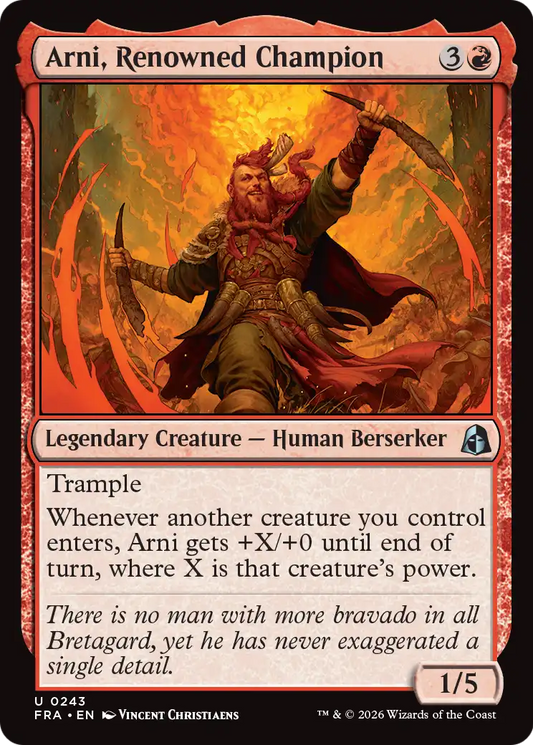 Arni, Renowned Champion