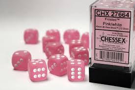 12 Count D6 Frosted Chessex Dice Cube