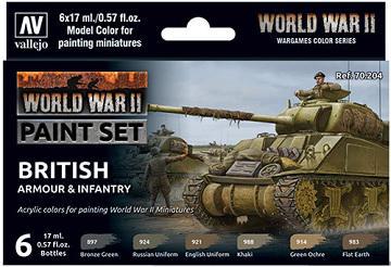 WWII British Armour & Infantry Paint Set