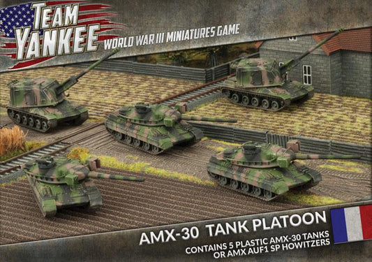 AMX-30 Tank Platoon (WWIII x 5 Tanks Plastic) contains 5 AMX-30 tanks or AMX AuF1 SP Howitzers