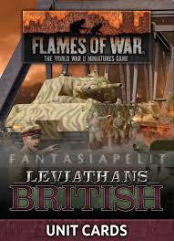 Late War Leviathans British Unit Cards