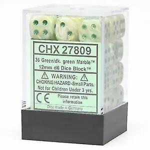 36 Count D6 Marble Chessex Dice Cube