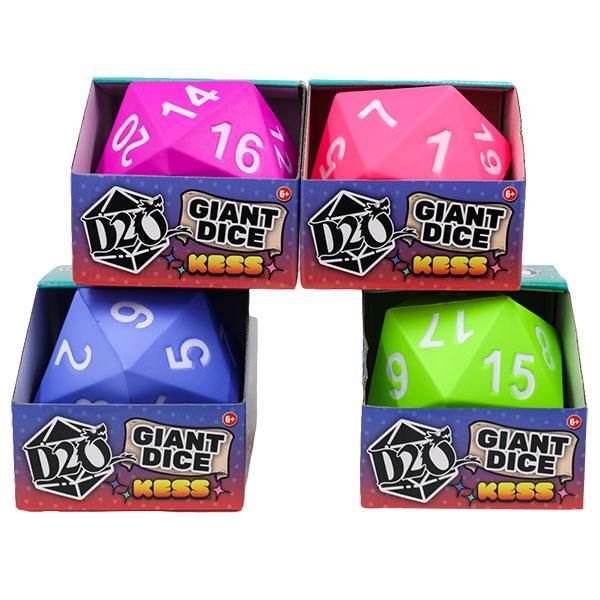 Giant Foam Dice D20 Assortment- Periwinkle/Purple/Green/Pink
