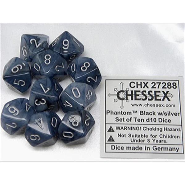10d10 Phantom Chessex Dice Set