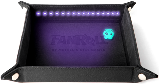 Fanroll Dice Tray: Shadow Light Blacklight Tray with D20 Blacklight Reactive