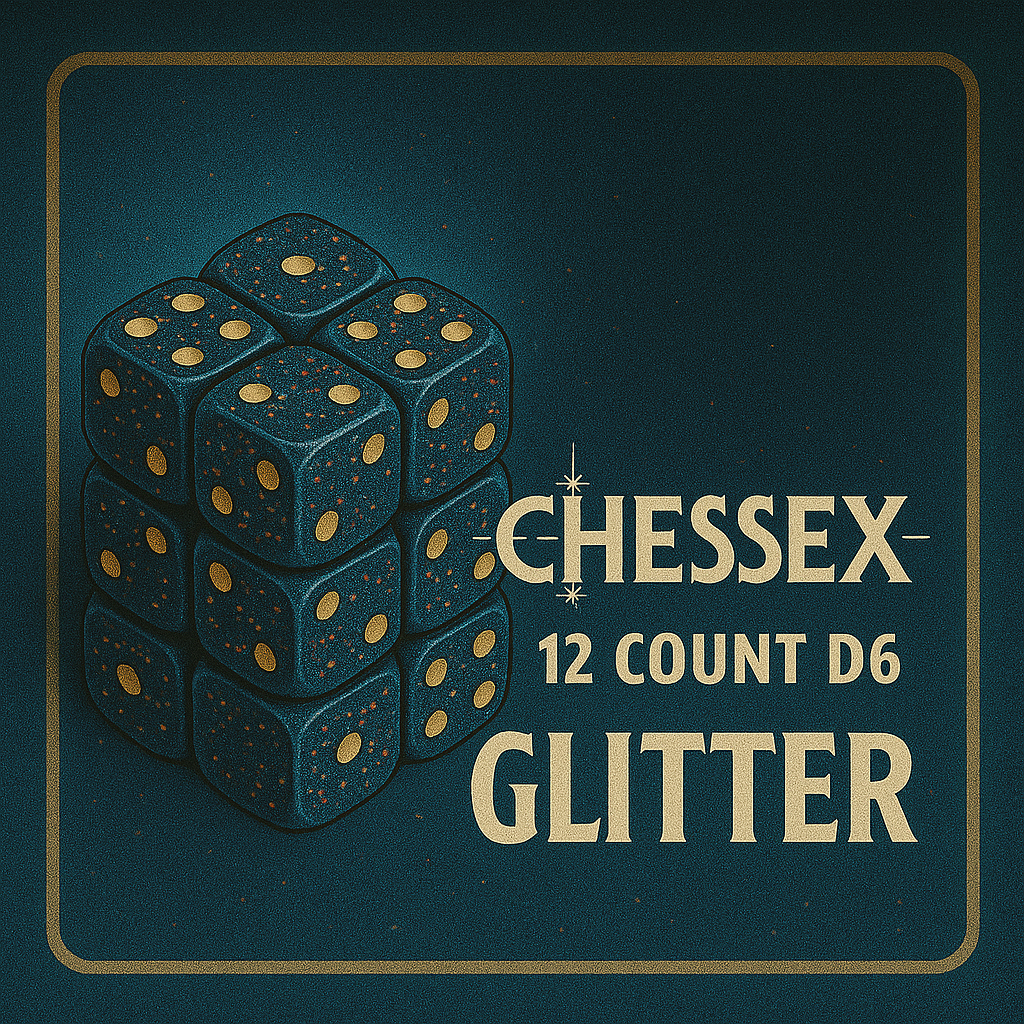 12 Count D6 Glitter Chessex Dice Cube