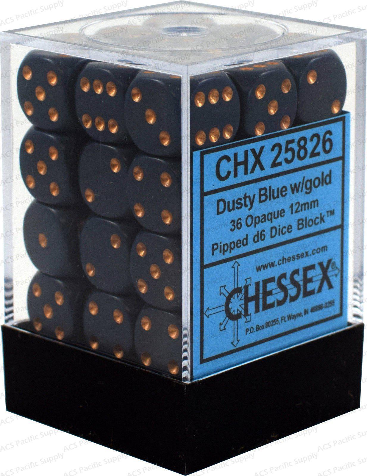 36 Count D6 Opaque Chessex Dice Cube