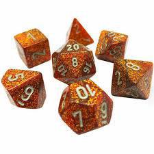 7 Die Glitter Polyhedral Chessex Dice Set