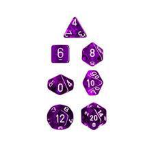 7 Die Polyhedral Translucent Chessex Dice Cube