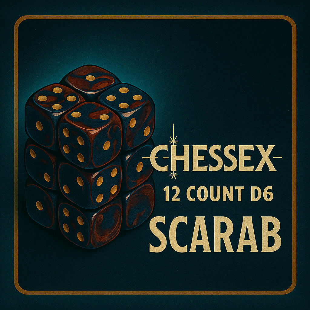 12 Count D6 Scarab Chessex Dice Block