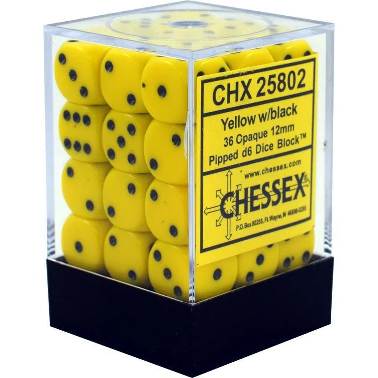 36 Count D6 Opaque Chessex Dice Cube