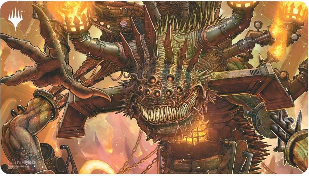 Playmat: MTG- Duskmourn- Mythic Cycle Red- Overlord of the Boiler Brid Champion Card Collector Playmat: MTG- Duskmourn- Mythic Cycle Red- Overlord of the Boiler Brid Champion Card Collector