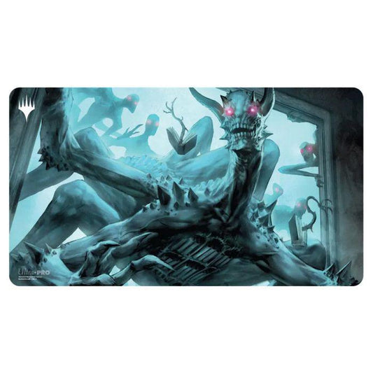 Playmat: MTG- Duskmourn- Mythic Cycle Blue- Overlord of the Flood Pits