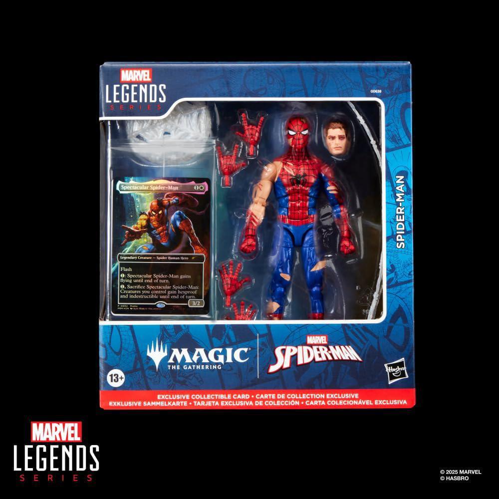 MVL LEGENDS Battle Damage Spiderman w/MTG Card