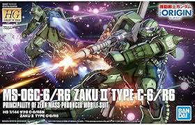 BANDAI SPIRITS HG Mobile Suit Gundam Zaku II TYPE C-6/R6 1/144 Scale Color Coded Plastic Model,Green