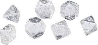 7 Die Polyhedral Translucent Chessex Dice Cube