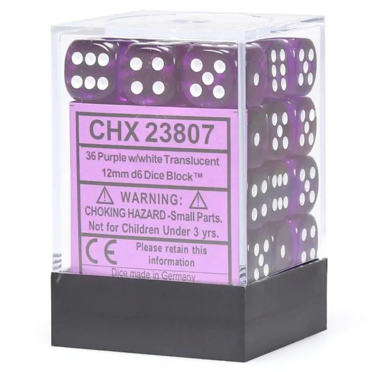 36 count D6 Translucent Chessex Dice Set