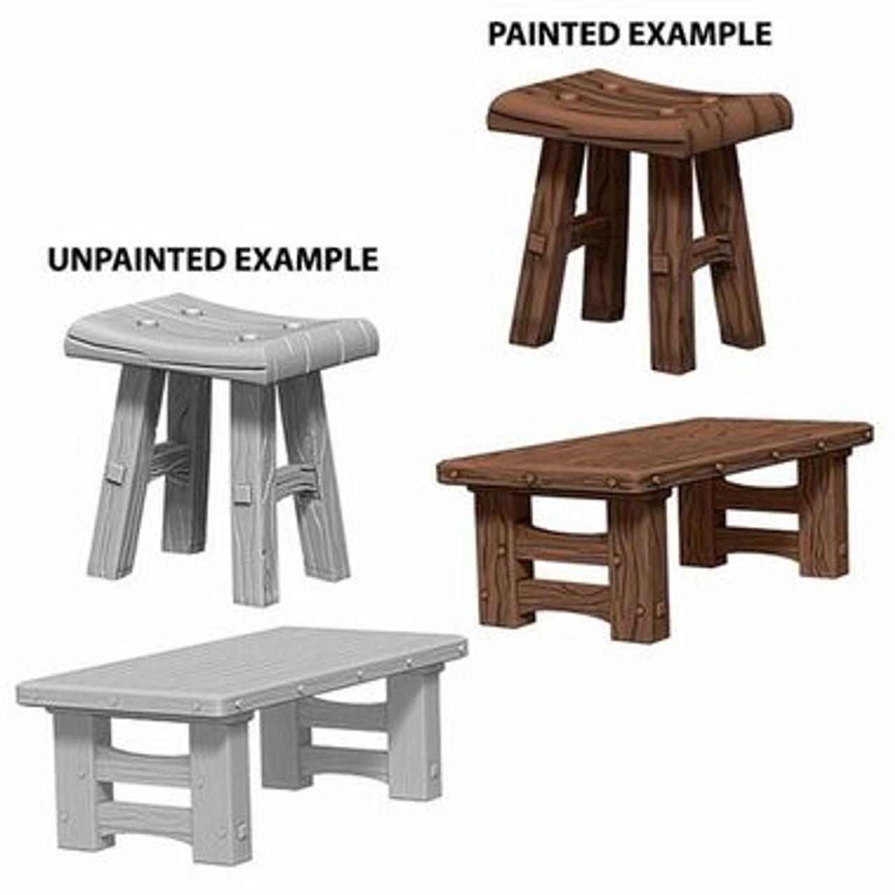 Wooden Table & Stools WZK72593