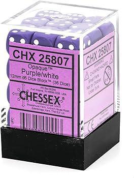 36 Count D6 Opaque Chessex Dice Cube