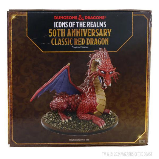 D&D Icons of the Realms: Set 31- 50th Anniversary- Classic Red Dragon- Boxed Miniature